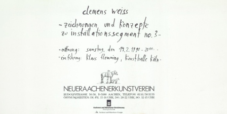 1990 Clemens Weiss - Zeichnungen und Konzepte zu Installationsegment No3 b