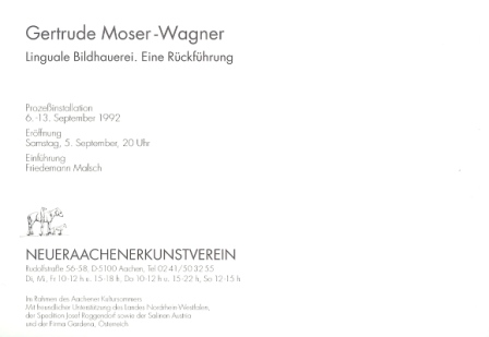 1992 Gertrude Mosner-Wagner - Linguale Bildhauerei b