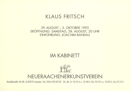 1993 Klaus Fritsch - Deutschlandreisen b